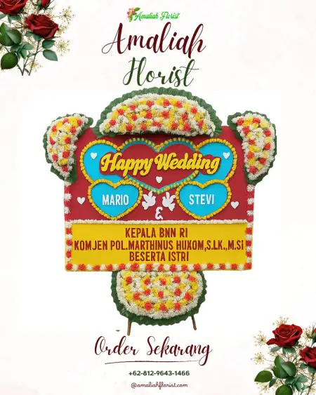 Papan Bunga Pernikahan Karangbener